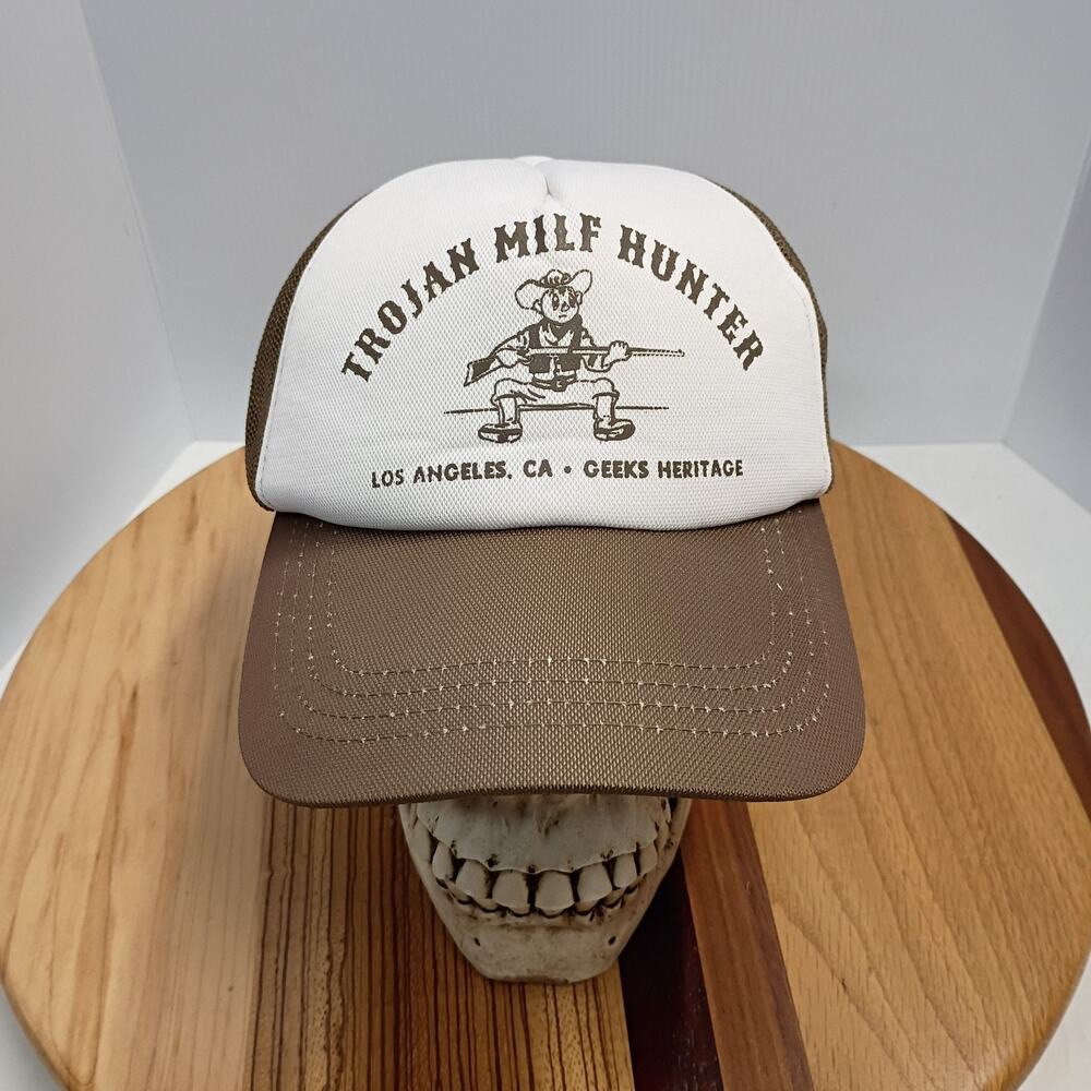 Trojan Milf Hunter Trucker Hat Los Angeles, CA Geeks Heritage OOAK